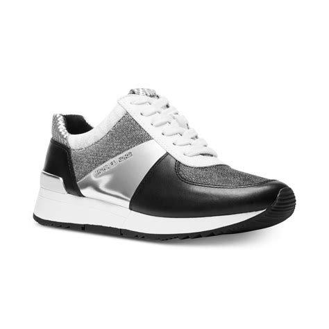 mk black sneakers|silver michael kors sneakers.